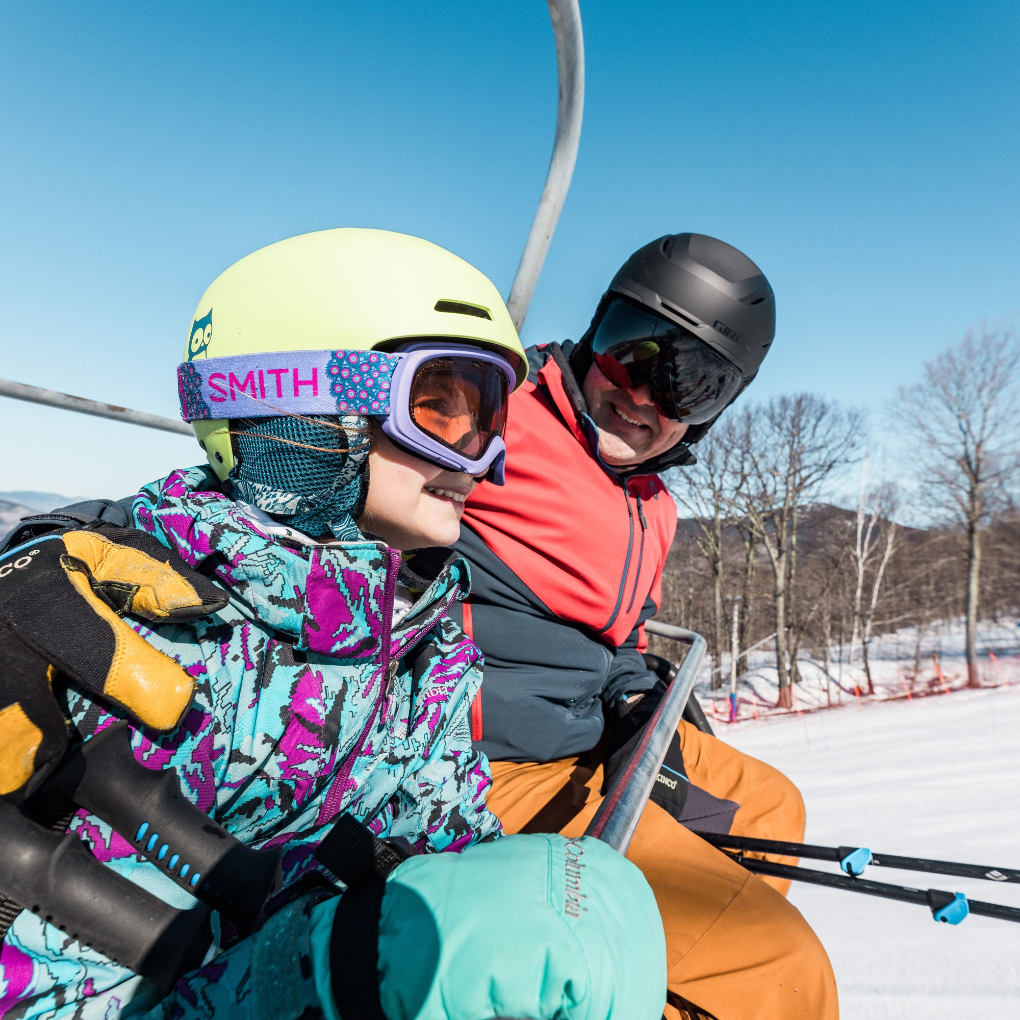 dad and child on lift