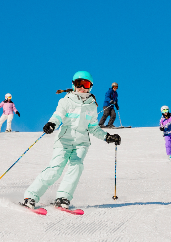 Skier in blue Square
